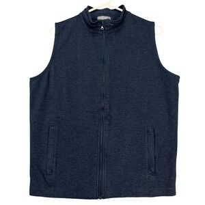 Tasc‎ Performance Mens Full Zip Vest Small Heathered Blue Athletic Bamboo